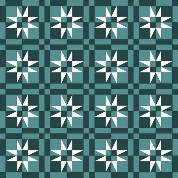 Checkered Starlight Quilt Kit ~ Pasadena Chic